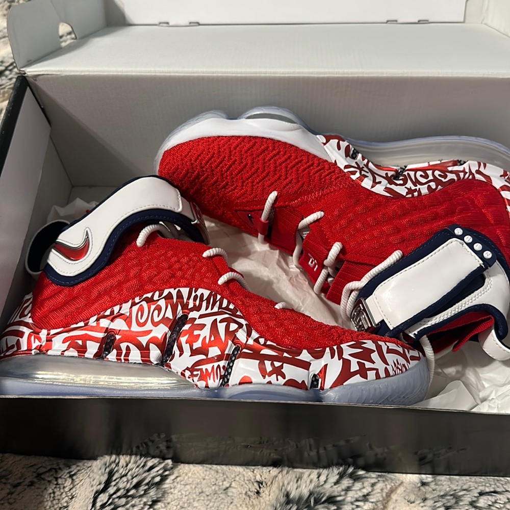 Lebron xvii fp university red woman’s size 8 never worn